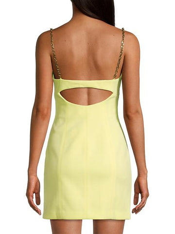 Misha Collection Anja Cut Out Chain Soft Lime Dress