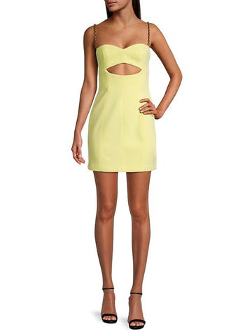 Misha Collection Anja Cut Out Chain Soft Lime Dress